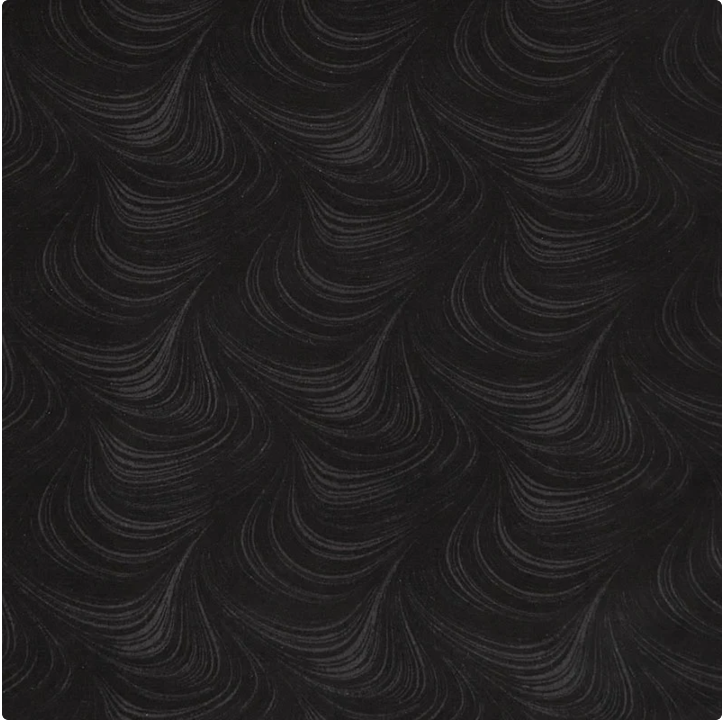 108" Wave Texture Black Flannel - Black 2966WF-12 by Benartex