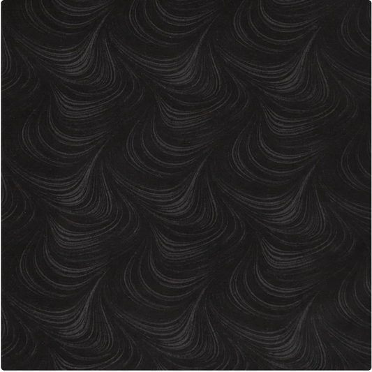 108" Wave Texture Black Flannel - Black 2966WF-12 by Benartex