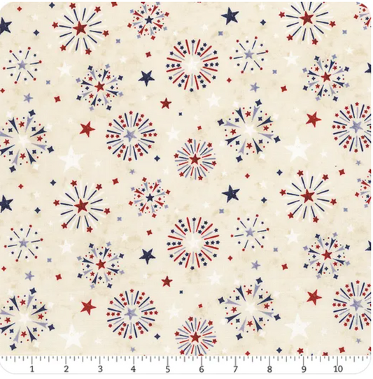 Founding Glory - Fire Works All Over Cream 49363-234 by Wilmington Prints