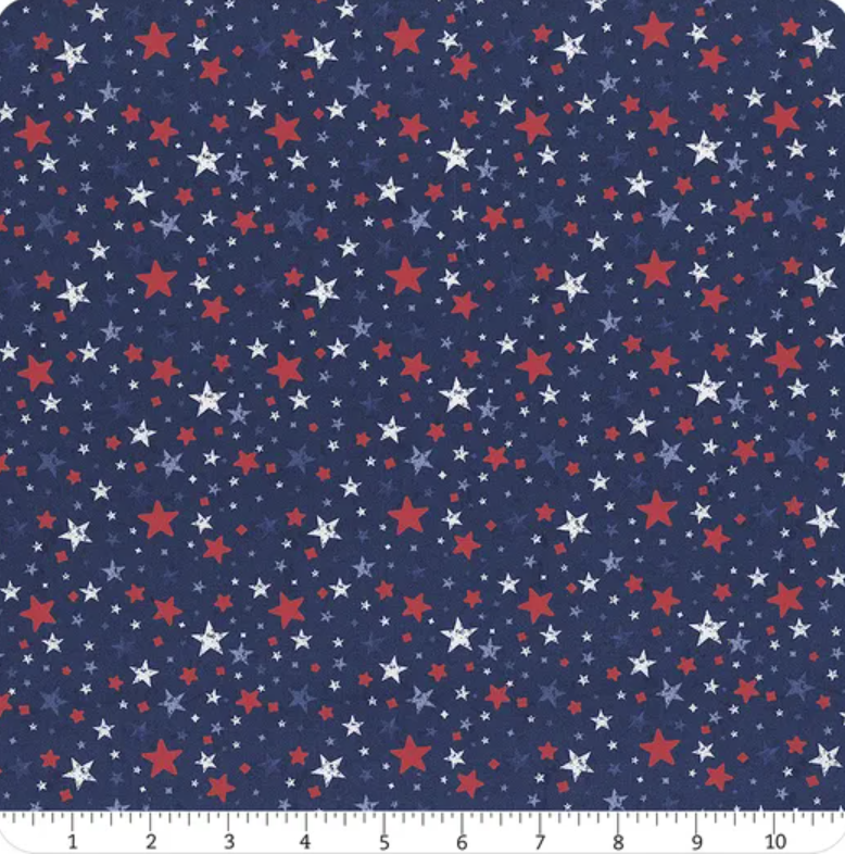 Founding Glory - Star Toss Navy 49365-414 by Wilmington Prints