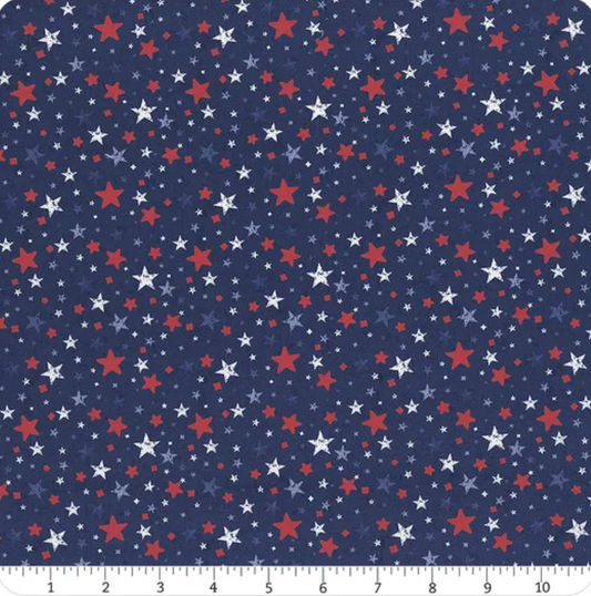 Founding Glory - Star Toss Navy 49365-414 by Wilmington Prints