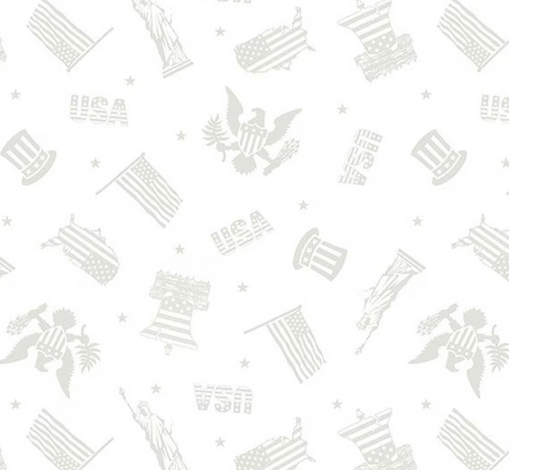 Strength & Honor - Patriotic Toss White on White 39204-100 by Wilmington Prints