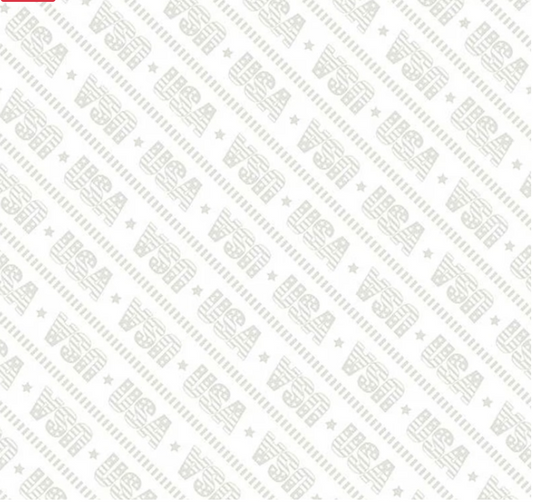 Strength & Honor - USA Toss White on White 39211-100 by Wilmington Prints