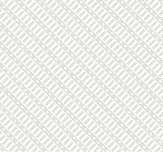Strength & Honor - Stars & Stripes White on White 39213-100 by Wilmington Prints