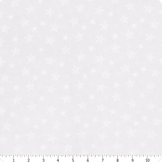 Strength & Honor - Patriotic Stars White on White 39208-100 by Wilmington Prints