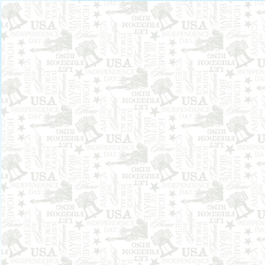 Strength & Honor - Let Freedom Ring White on White 39209-100 by Wilmington Prints