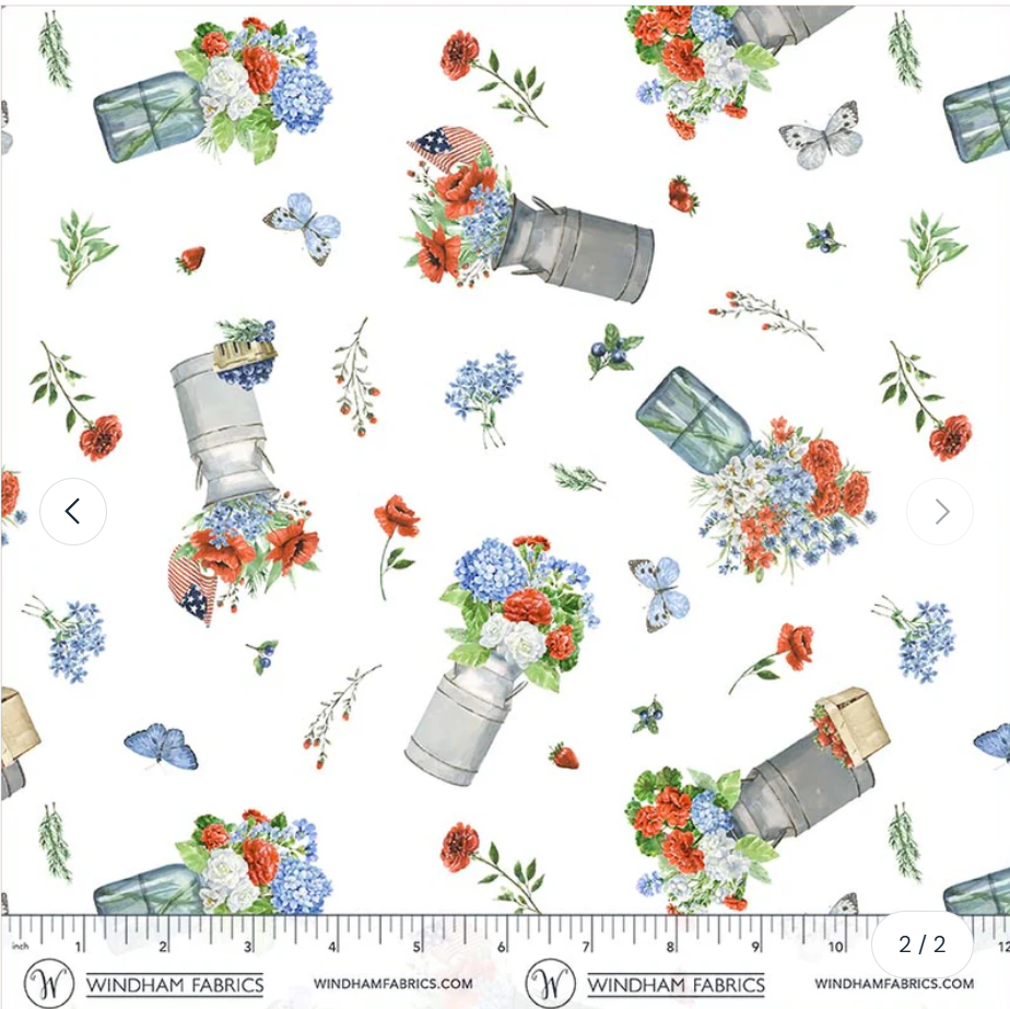 America the Beautiful - Red, White and Beautiful White 55134-1 by Windam Fabrics