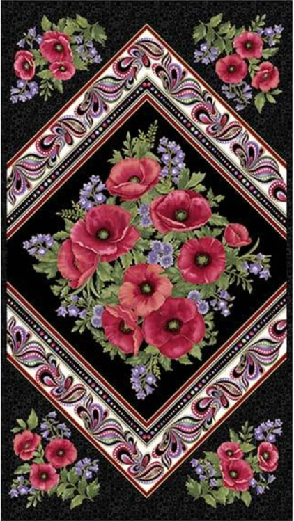 Amazing Poppies Panel by Ann Lauer for Benartex (156)