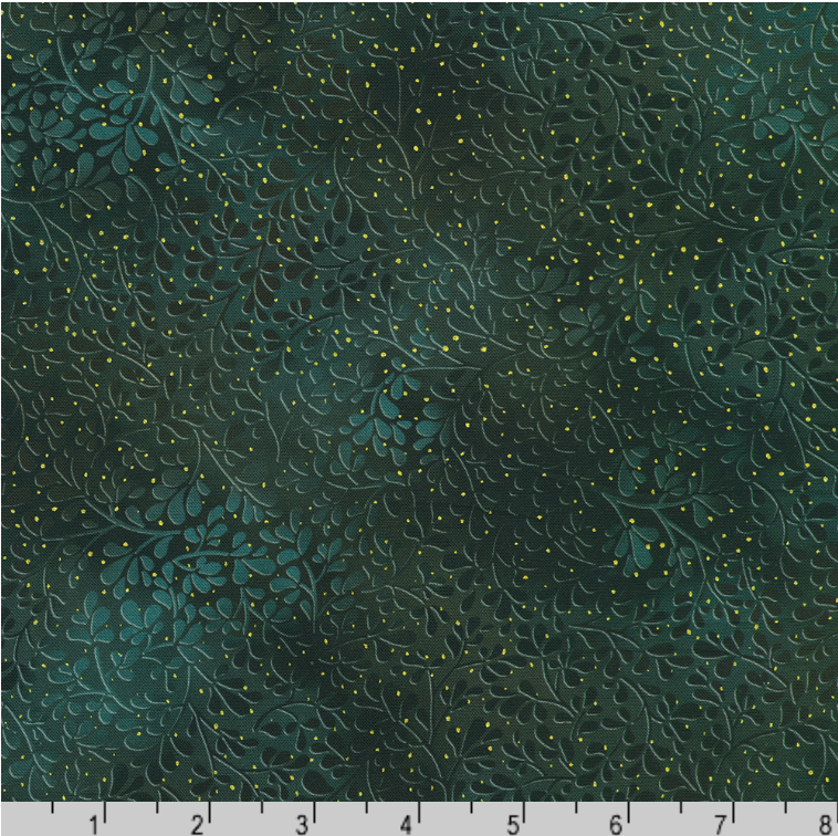 Mixed Metallics - Leaves Onyx SRKDM-23068-181 by Robert Kaufman