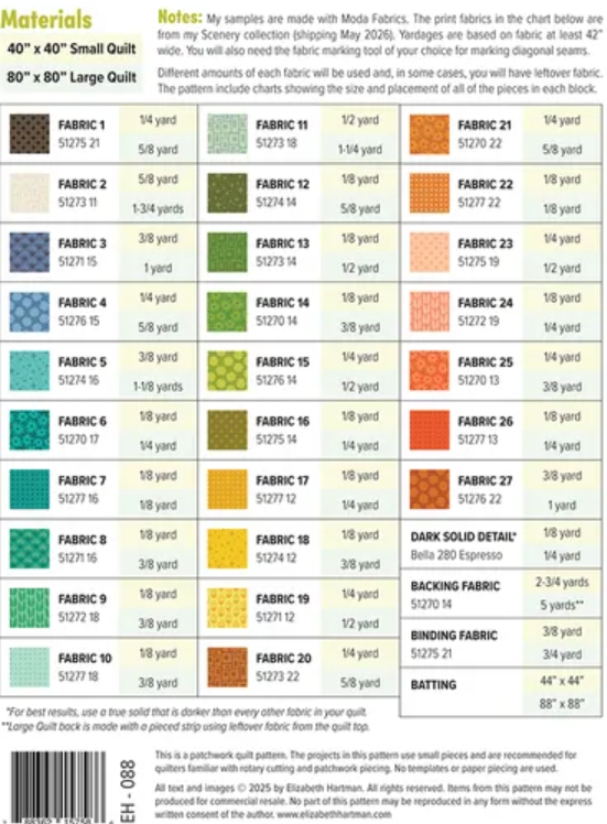 Outdoors - A Quilt Pattern by Elizabeth Hartman