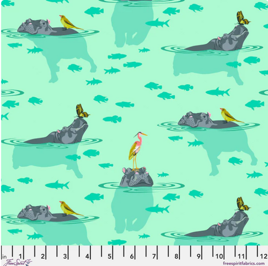 Tula Pink Everglow - My Hippos Don't Lie-Spirit by Free Spirit