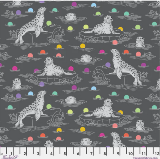 Tula Pink Graywork - Seal the Deal Carbon by Free Spirit