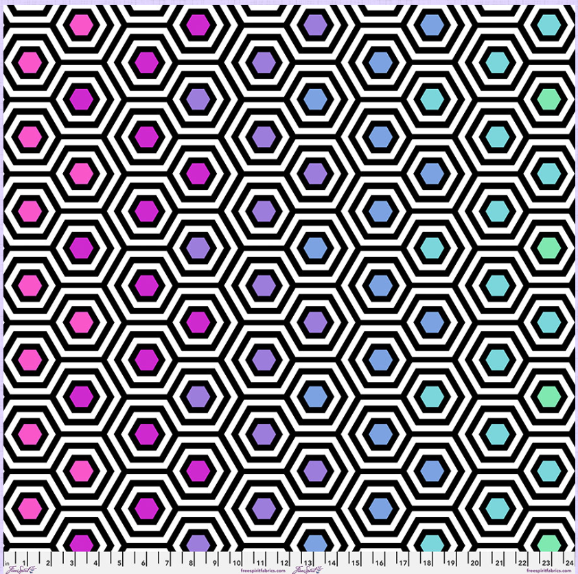 108" Tula Pink True Colors - Ink Hexi Backing by Free Spirit