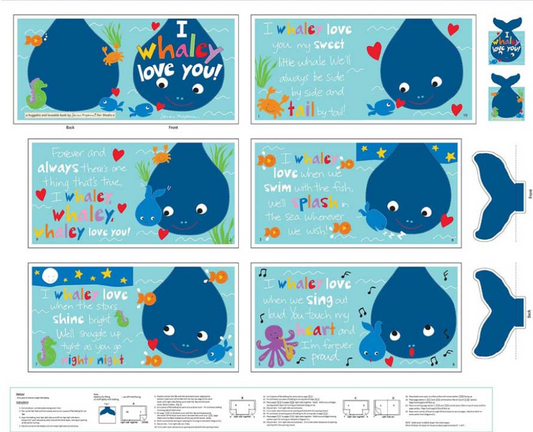 Huggable & Loveable - I Whaly Love You Fabric Book 8836BP by Studio E (WHAL)