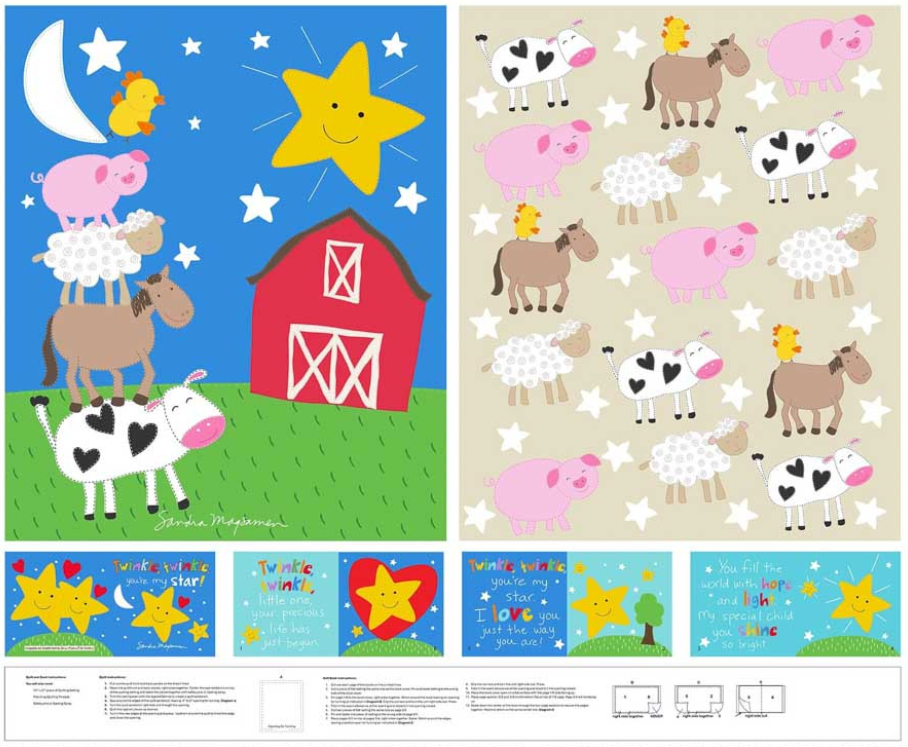 Huggable & Loveable - Twinkle Twinkle Fabric Book 8840BP by Studio E (TWIN)