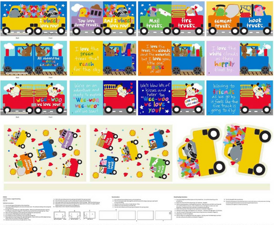 Huggable & Loveable - I Wheely Love You Fabric Book 8838P by Studio E (WHEE)
