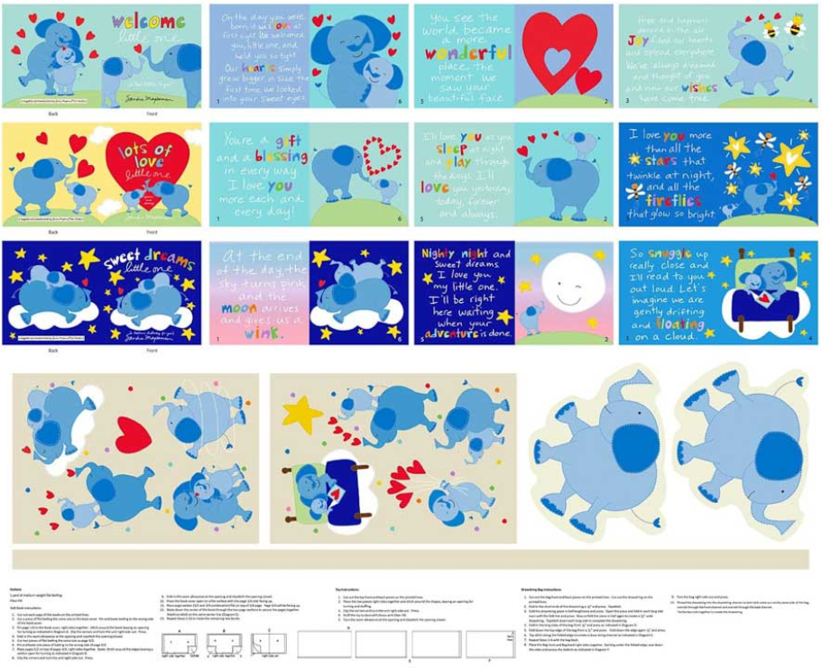 Huggable Loveable - Welcome Little One Fabric Book 8837BP by Studio E (WEL)