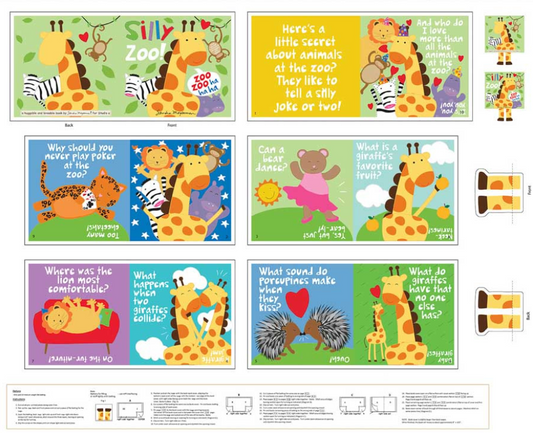 Huggable & Loveable - Silly Zoo Fabric Book 8835BP by Studio E (ZOO)