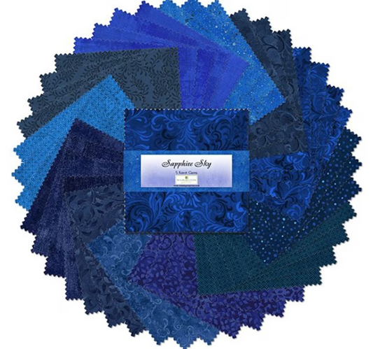 Sapphire Sky - 5 Karat Gems - 5" Squares Pk of 42 507-5-507 by Wilmington Prints