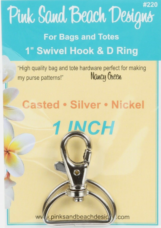 Pink Sand Beach Designs 1" Swivel Hook & D Ring Silver Nickel