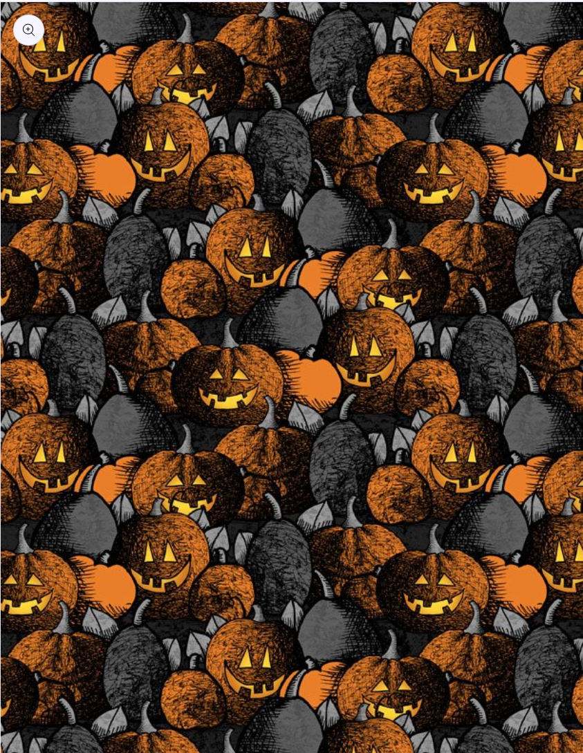 Moonlit Manor - Pumpkin Patch Orange &amp; Black 3071-988 by Wilmington Prints