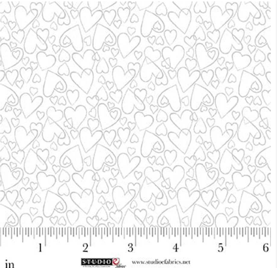 White on White - Best of Cream & Sugar - Hearts 8937-01W by Studio E Fabrics