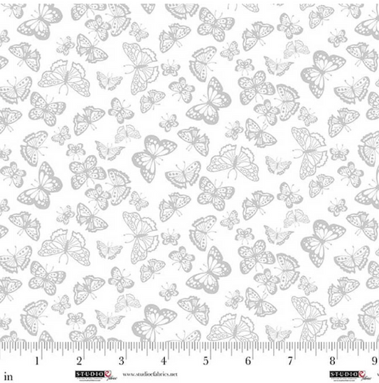 White on White - Best of Cream & Sugar - Butterflies 8929-01W by Studio E Fabrics