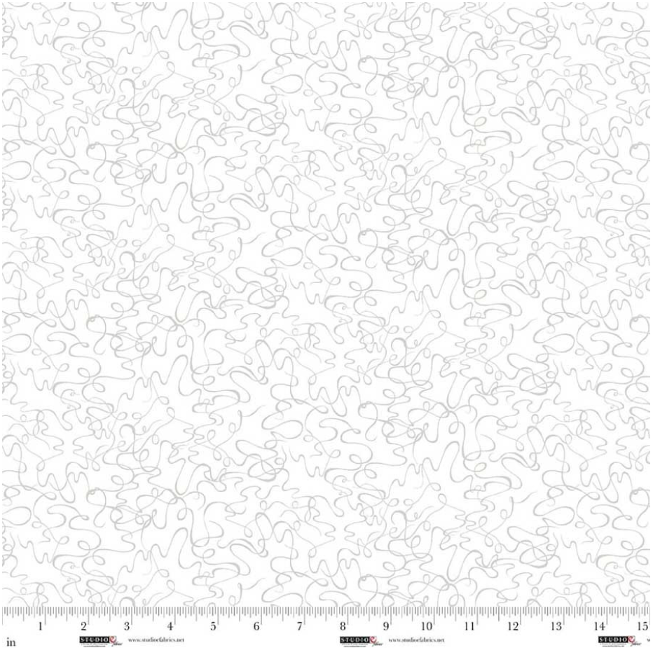 White on White - Best of Cream & Sugar - Scribbles 8927-01W by Studio E Fabrics