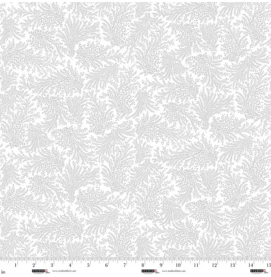 White on White - Best of Cream & Sugar - Flowing Vines 8926-01W by Studio E Fabrics