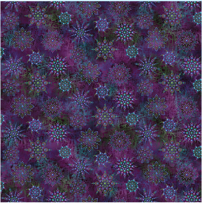 Dragonfly Wonder - Cirrus Beaded Medallion Plum/Multi 16403-66 by Benartex