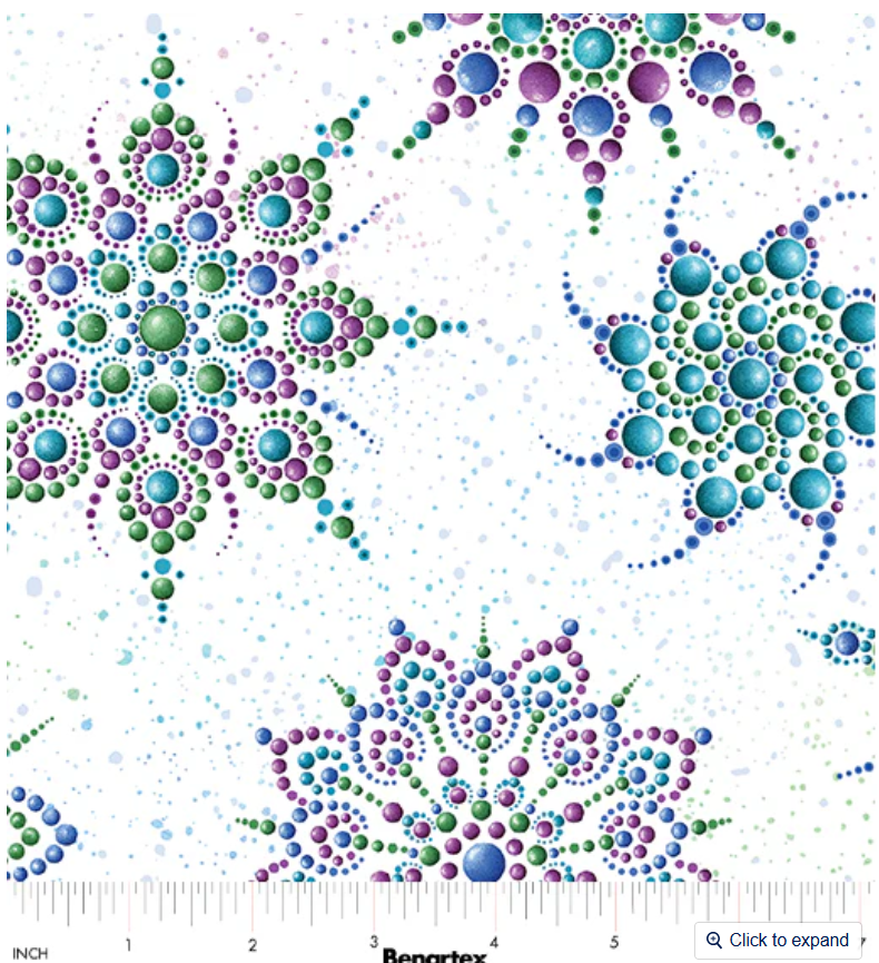 Dragonfly Wonder - Beaded Medallion White/Multi 16402P-09 by Benartex