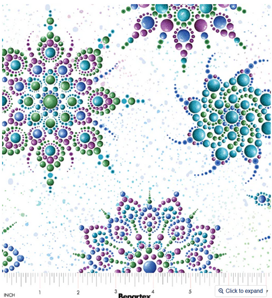 Dragonfly Wonder - Beaded Medallion White/Multi 16402P-09 by Benartex