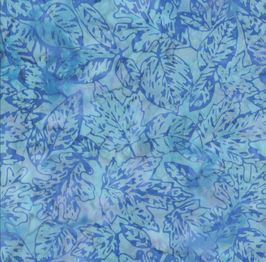 Tonga Batiks - Aqua Packed Leaves B3276 by Timeless Treasures