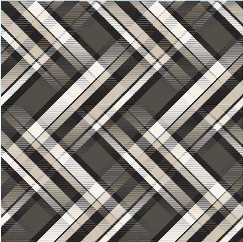 Big Kitties - Black Bias Plaid 1633 49 by Henry Glass & Co.