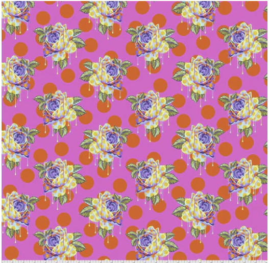 Tula Pink - Curiouser Curiouser - Painted Roses - Daydream by Free Spirit