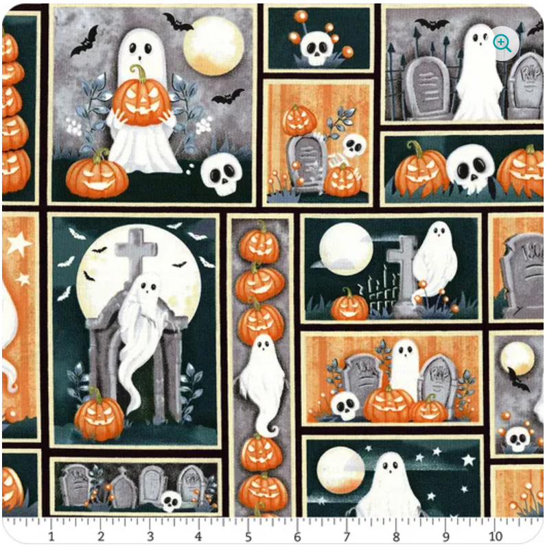 Ghosts in the Graveyard - Glow Ghost Patchwork 2021G 39 by Henry Glass & Co.