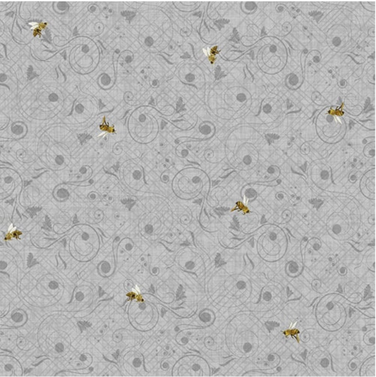 Sweet Bees - Gray 1772 90 by Henry Glass & Co.