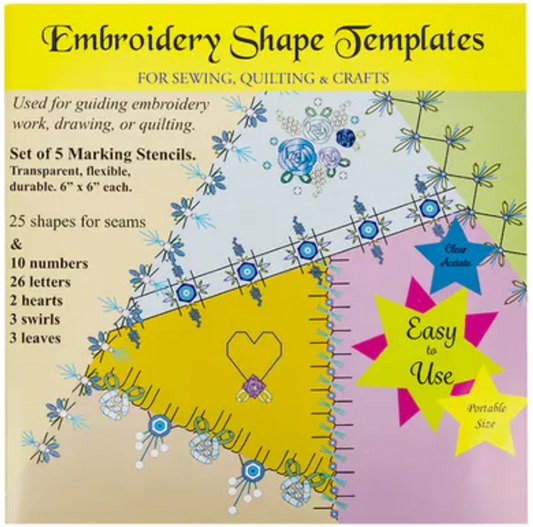 Embroidery Shape Templates - Set of 5 Marking Stencils by Creative Impressions