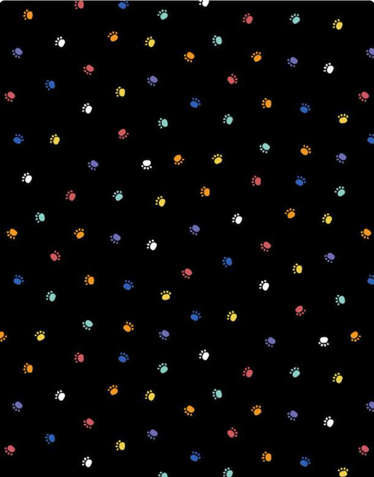Fe-Line Frisky - Paw Prints Black 68584 913 by Wilmington Prints