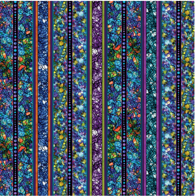 Cat Artistry - Fractal Stripe Multi 16735-99 by Benartex