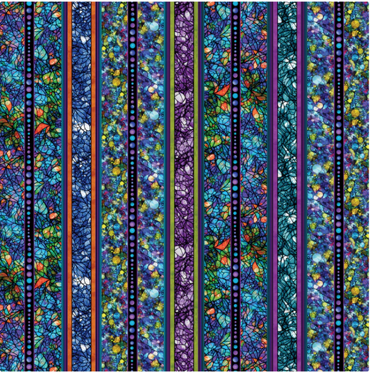 Cat Artistry - Fractal Stripe Multi 16735-99 by Benartex