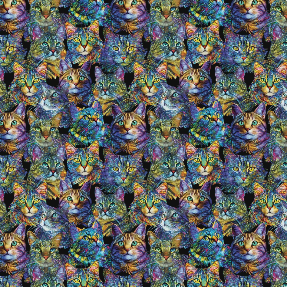 Cat Artistry - Portraits Multi 16734-99 by Benartex