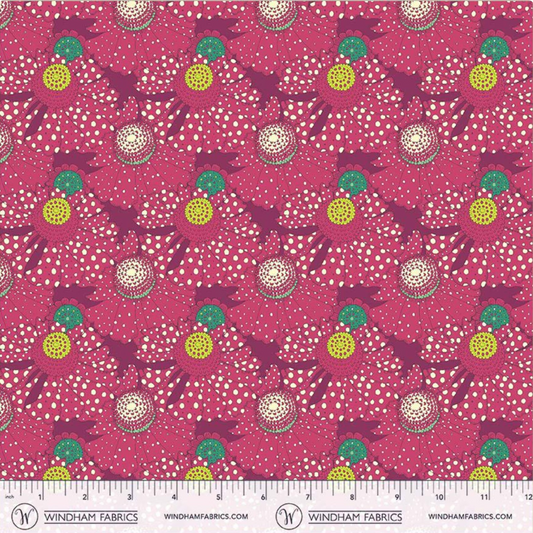 Sunshine - Polka Flower in Plum 54975D-3 by Sally Kelly for Windham Fabrics