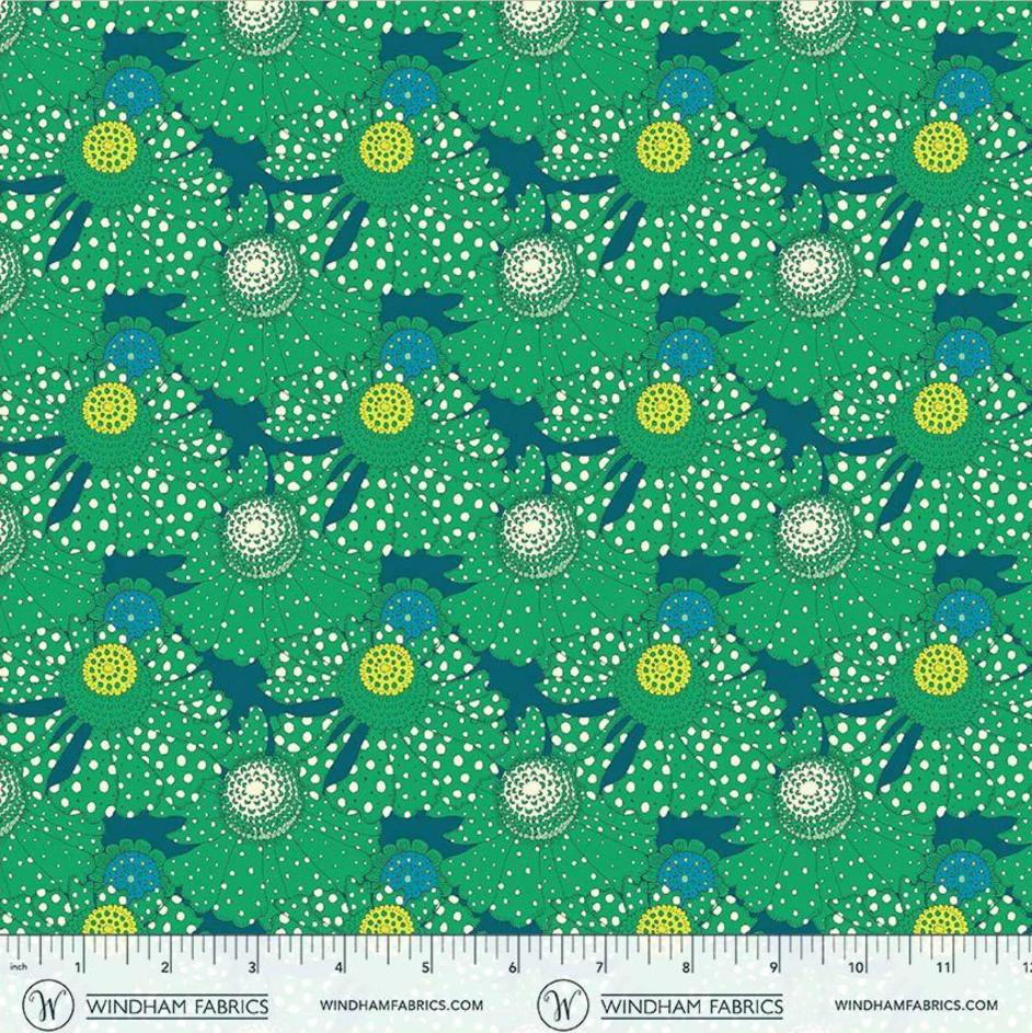 Sunshine - Polka Flower in Chlorophyll 54975D-5 by Sally Kelly for Windham Fabrics