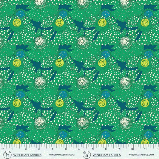 Sunshine - Polka Flower in Chlorophyll 54975D-5 by Sally Kelly for Windham Fabrics