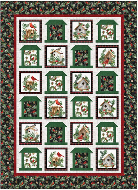 Bird Feeders and Cardinals Quilt Pattern by Castilleja Cotton