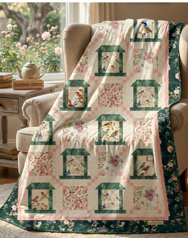 Birds and Bird Feeders Quilt Pattern by Castilleja Cotton