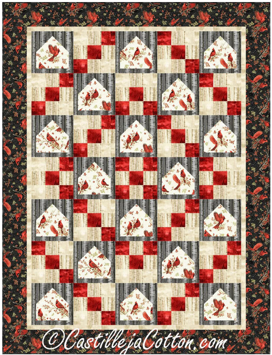 Cardinal Birdhouses Quilt Pattern by Castilleja Cotton