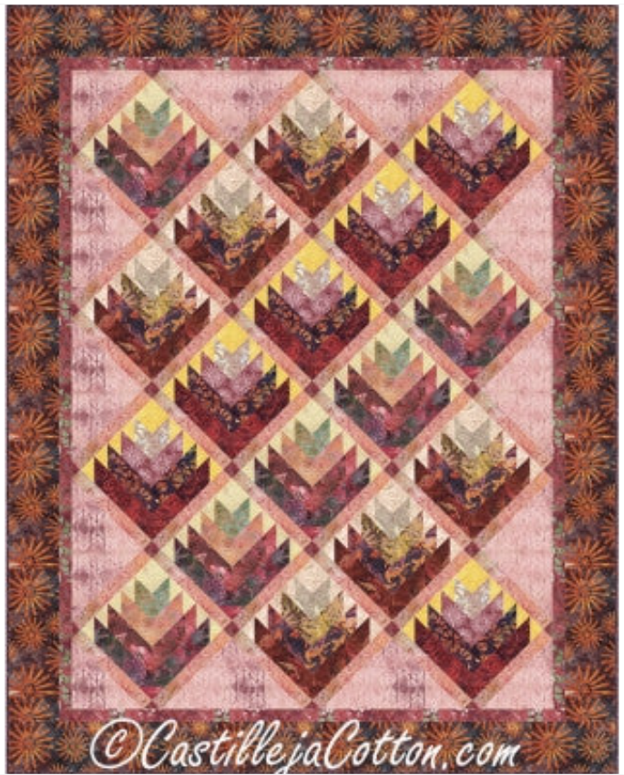 Log Cabin Flowers Quilt Pattern by Castilleja Cotton