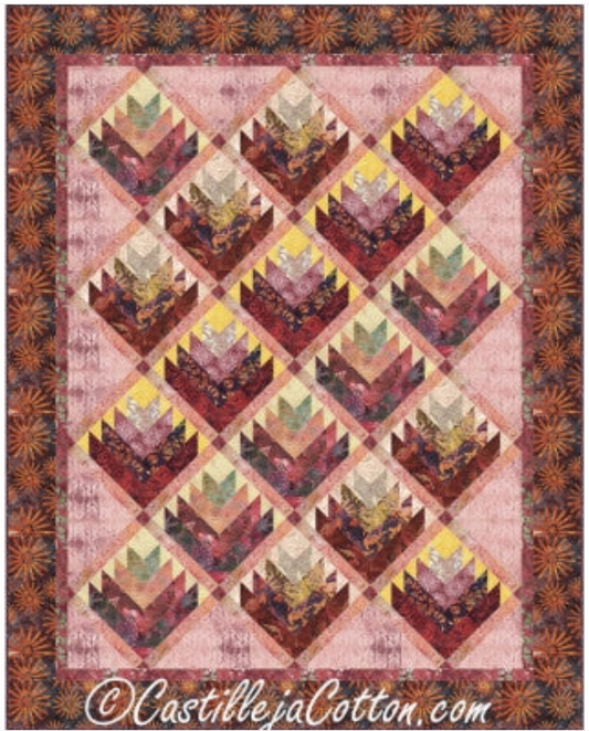 Log Cabin Flowers Quilt Pattern by Castilleja Cotton
